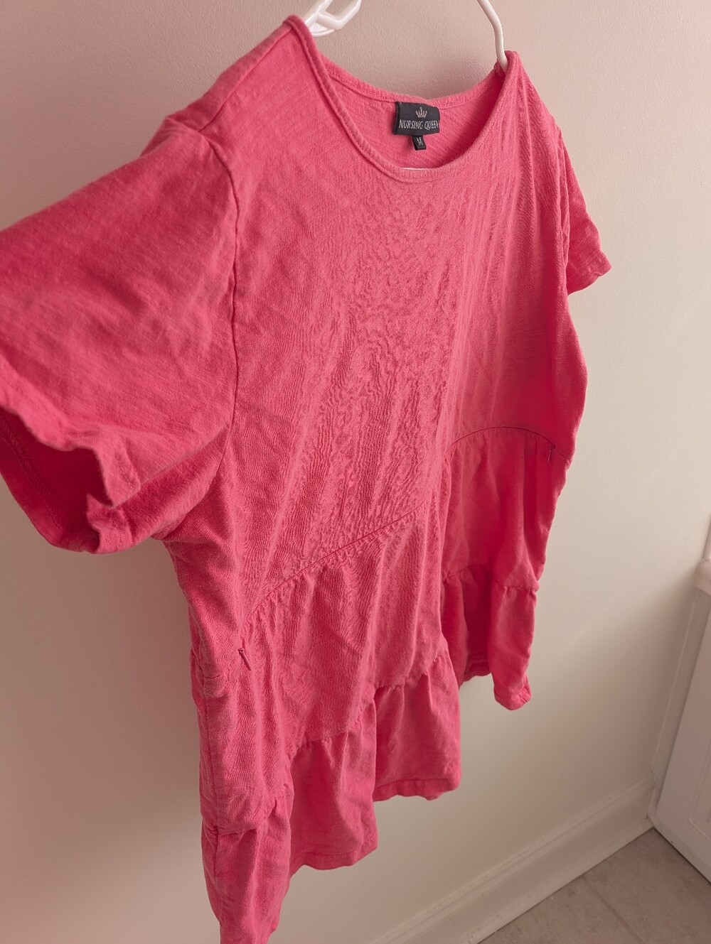 Nursing Queen Breastfeeding Pink Short Sleeve Tiered Tee - Picture 4 of 6